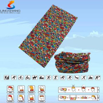 LSB-0123 Ningbo Lingshang 100% Polyester multifunktionale nahtlose Outdoor Hals Rohr Jamaika Bandana